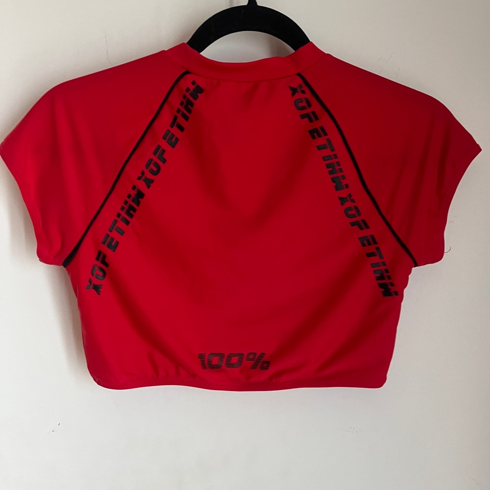 White Fox Boutique Red Swim Shirt Sz Large